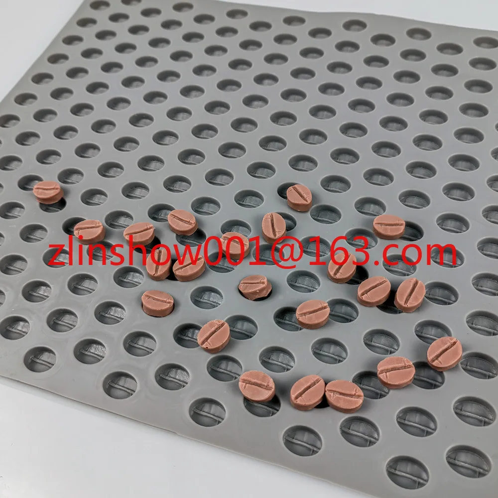 202-Hole mini coffee bean silicone mold, disposable soap mold, candy chocolate pet snack mold