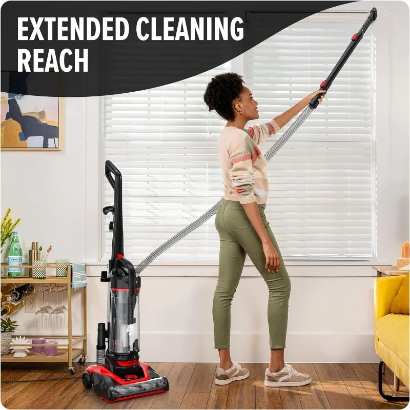 Dirt Devil Multi-Surface Extended Reach+ Bagless Upright Vacuum Cleaner Machine, for Carpet and Hard Floor, Height Adjustment