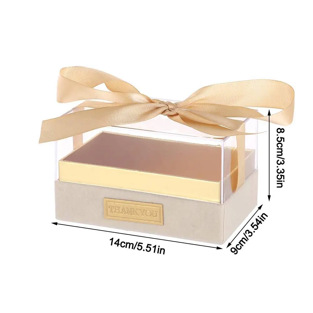 Transparent Acrylic  Light Luxury Bow Present Box Valentine\'s Day Gift Box Wedding Hand Gift Box Birthday Party Wedding Supply