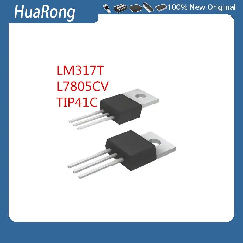 10PCS/LOT     LM317T     L7805CV   L7805CV-DG    TIP41C   TIP42C    TO-220