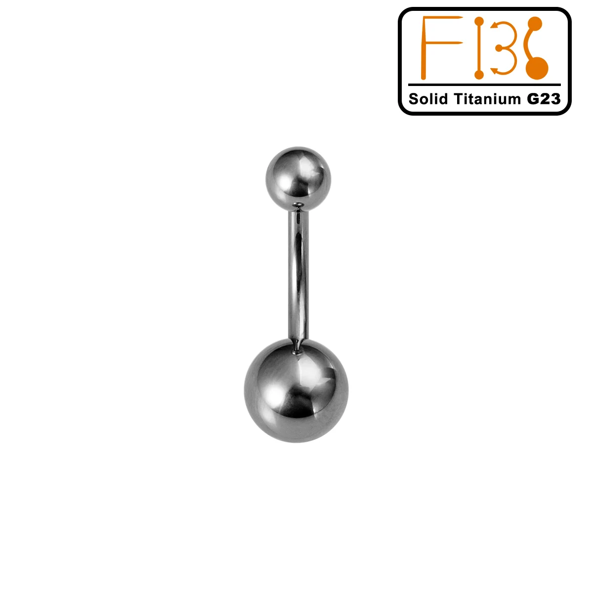 F136 Solid Titanium G23 Belly Button Ring with Heart