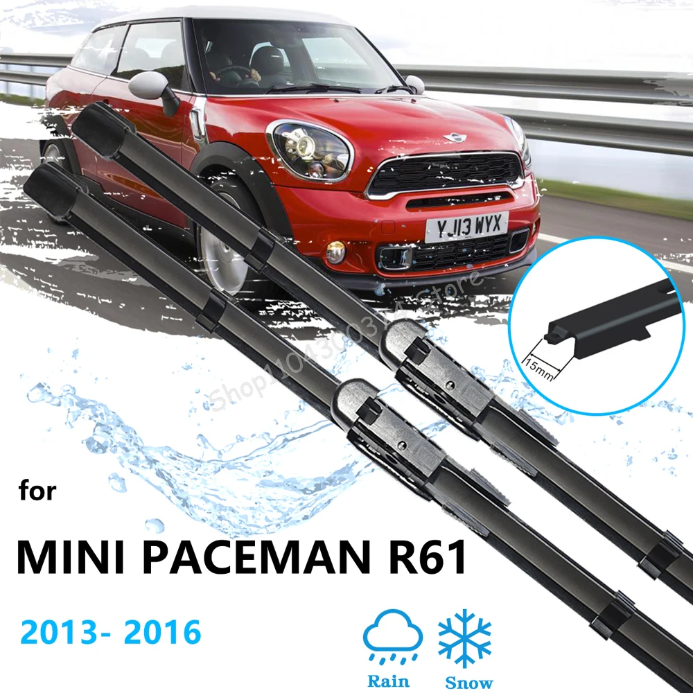 

2x For MINI PACEMAN R61 2013 2014 2015 2016 Front Windshield Windscreen Wipers Blades Rubber Accessories Universal Car Cleaning