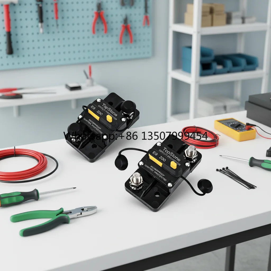 12-48V DC Manual Reset Breaker Topstone E92B 50A-300A Inline Fuse Outdoor Audio ATV Marine Battery Protection