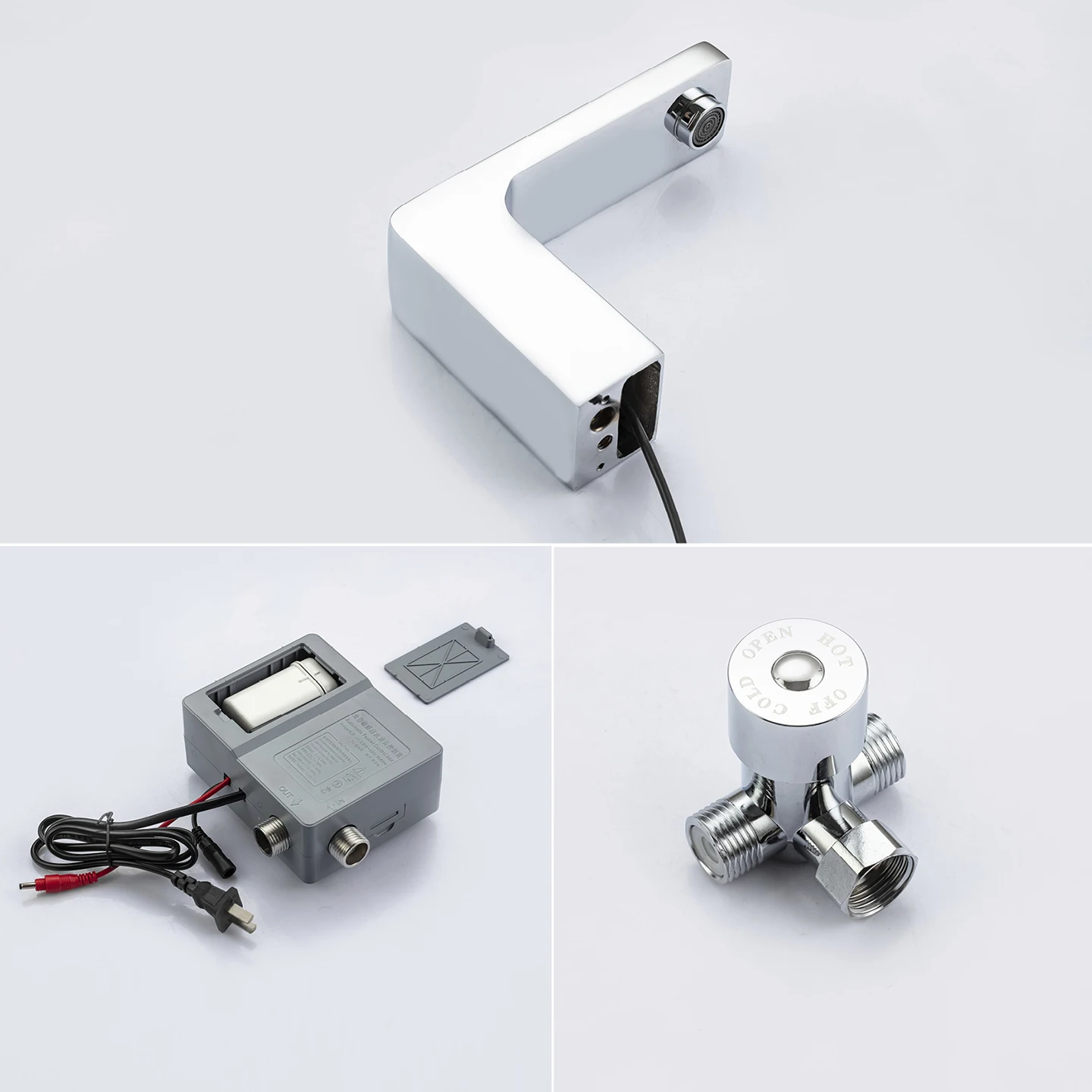Bathroom Sensor Faucet Deck Mounted Single Hole Lavatory Vanity Sink Faucet Modern Washroom Sensor Sink Faucet Chrome - view 5