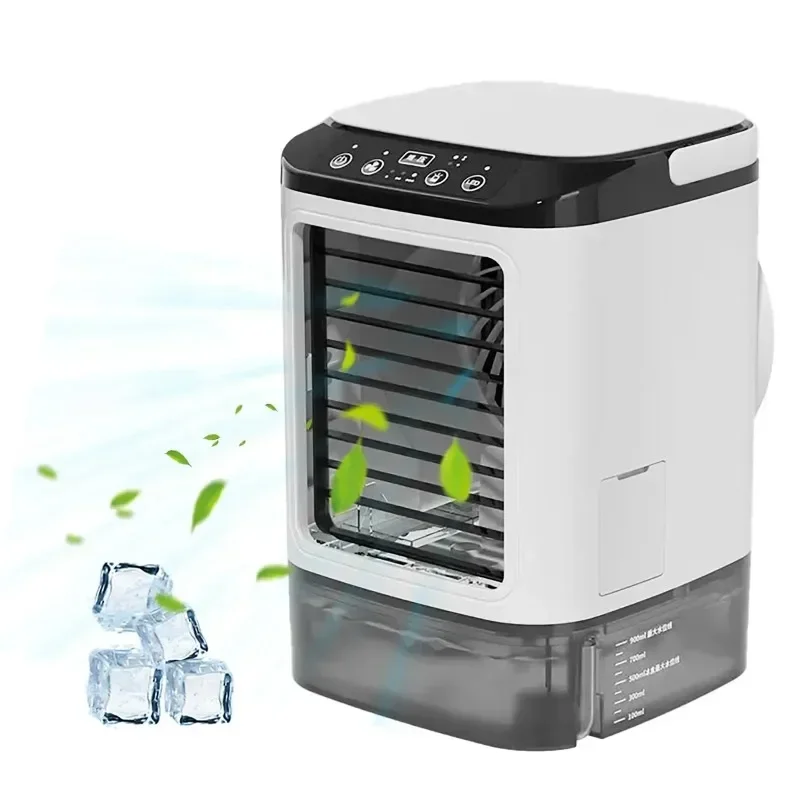 Tragbare Klimaanlage, 3-Gang-Mini-Klimaanlage, 900 ml Wassertank-Luftkühler mit 7-Farben-Nachtlicht für Büro und Schlafzimmer