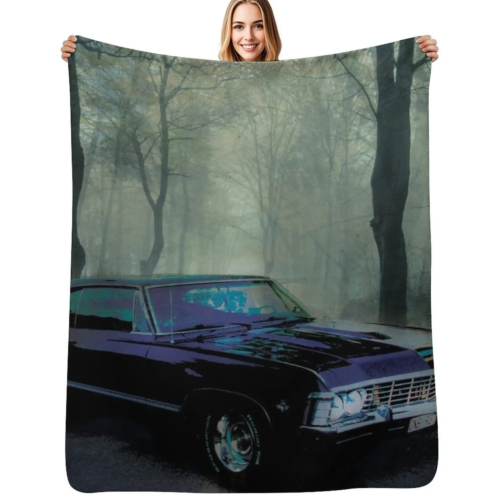 Secluded Drive - Inspired by Supernatural Throw Blanket Fuzzy Plush Throw Blanket for Sofa Chair