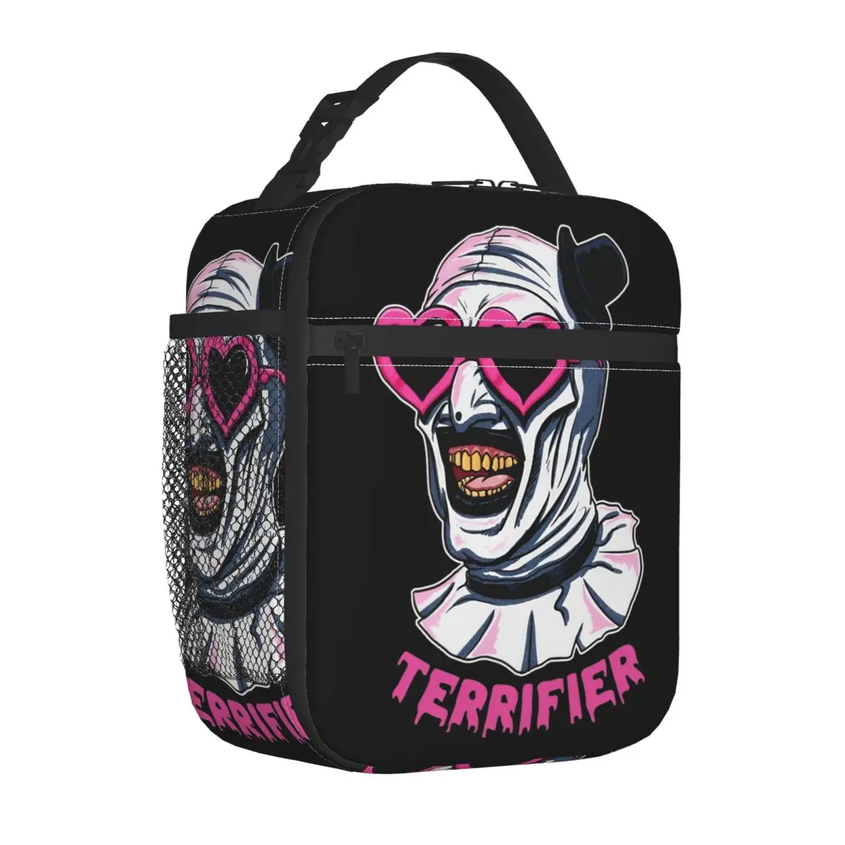 Terrifier Art The Clown Heart Glasses Insulated Lunch Bag Leakproof Reusable Thermal Bag Tote Lunch Box Work Travel Men Women