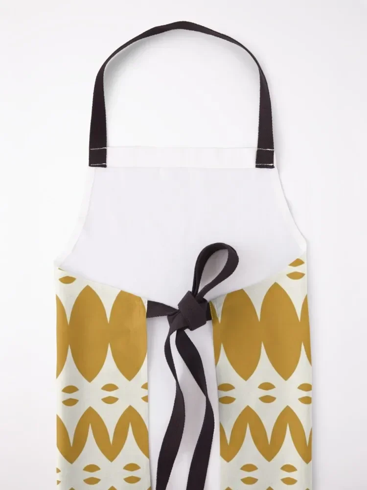 Icelandic Knit Pattern in Dark Mustard and Cream Apron Camping Children'S Apron