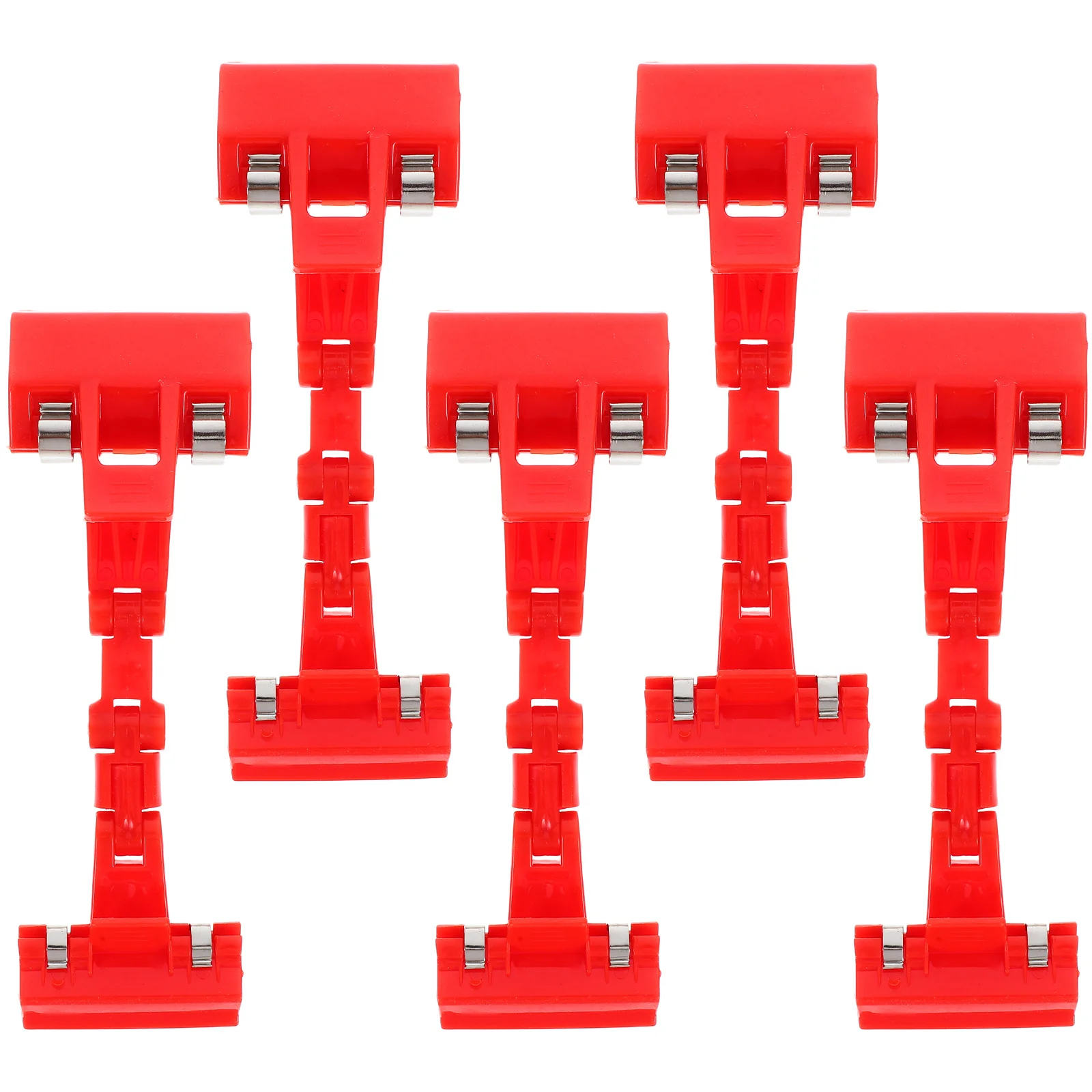 

5Pcs Clip Supermarket Sign Holder Dualhead Strong Grip Merchandise Price Tag Display Retail Store Supplies Advertising Clips