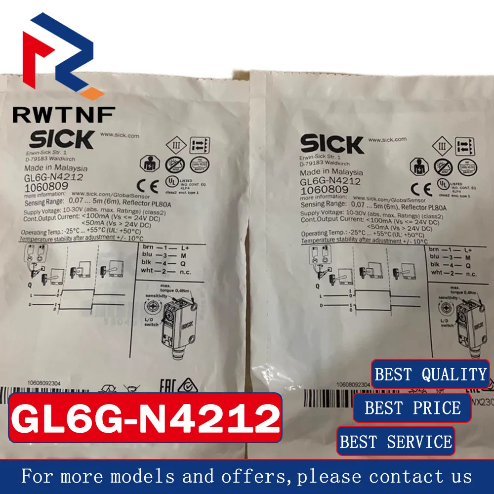 

Brand New Genuine GL6G-N4212 SICK Photoelectric switch sensor,100% original warehouse stock