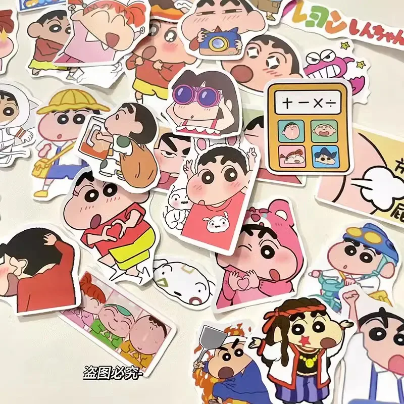 Crayon Shin-Chan Cute Cartoon Stickers Kawaii Periphery Toy Adorkable Notebook Trunk Hand Account Decorate Lovely Holiday Gifts