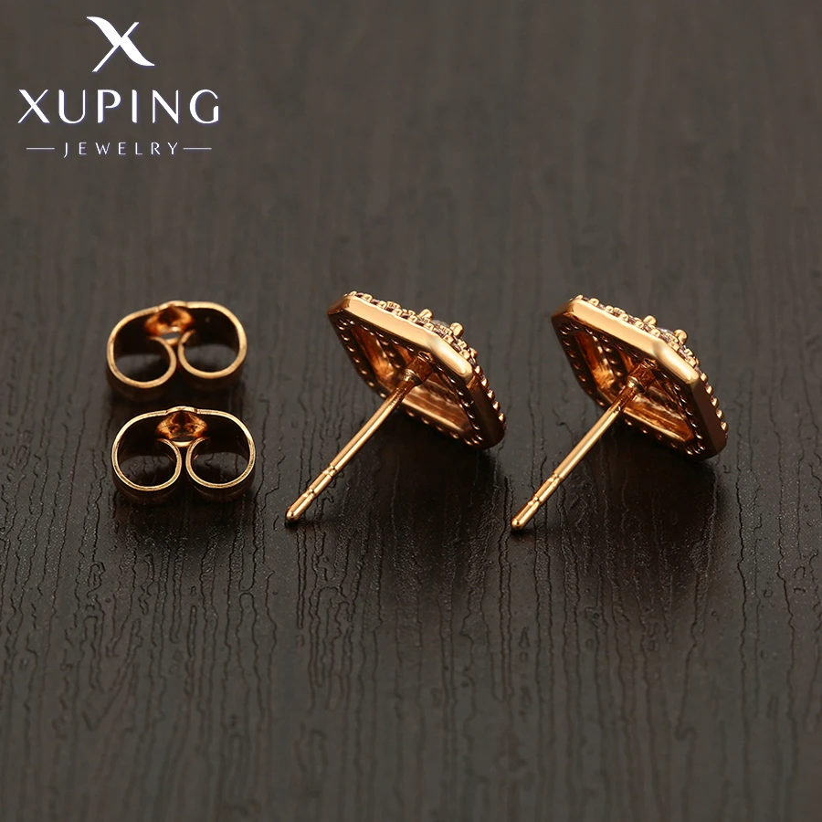 Xuping Schmuck Bestseller Trendiges Modisches Quadratisches Anhänger-Halsketten-Ohrringe-Set für Damen Exquisites Party-Geschenk X001060269 – Detail 17