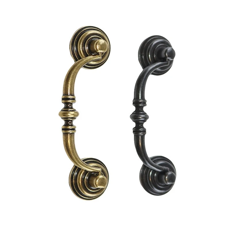 Zinc Alloy Door Handle Antique Bronze Black Vintage Furniture Pull and Knob for Wooden Cupboard Wardrobe Drawer Kitchen Cabinet