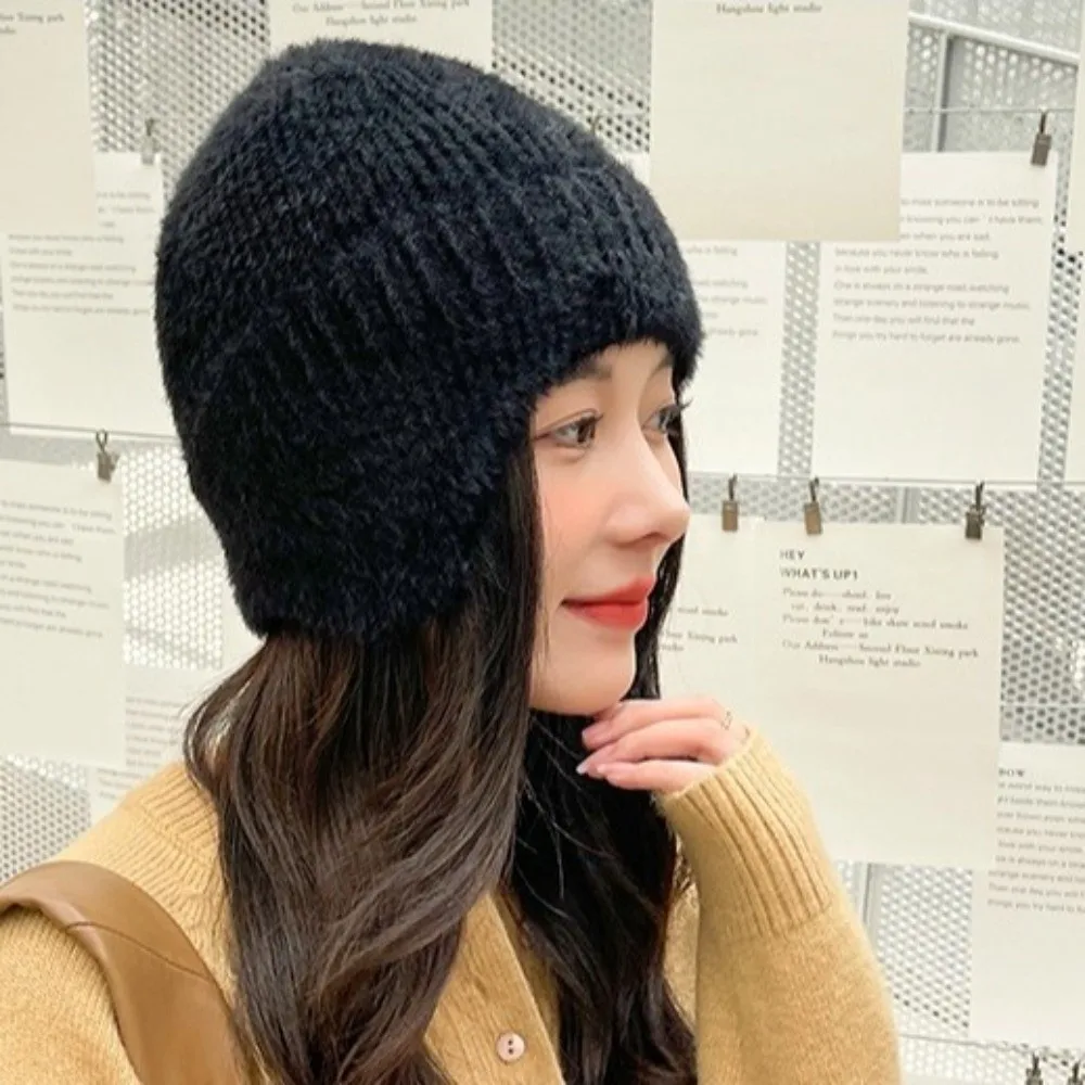 Fashion Warm Windproof Earflap Winter Hat Knitted Winter Beanies Cap Soft Material Knitted Beanie Outdoor Activities