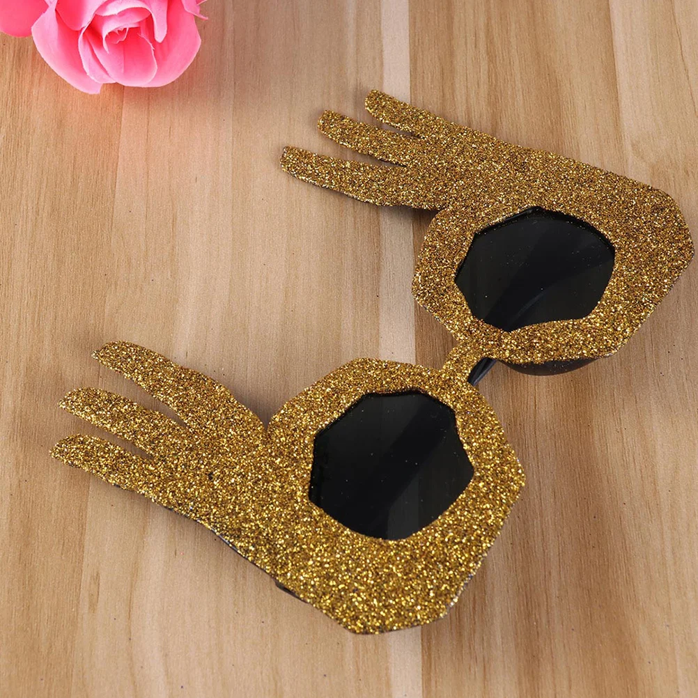 

2Pcs Funny Ok Glasses Unique Party Eyewear for Halloween Cosplay Festival Glitter Novelty Sunglasses