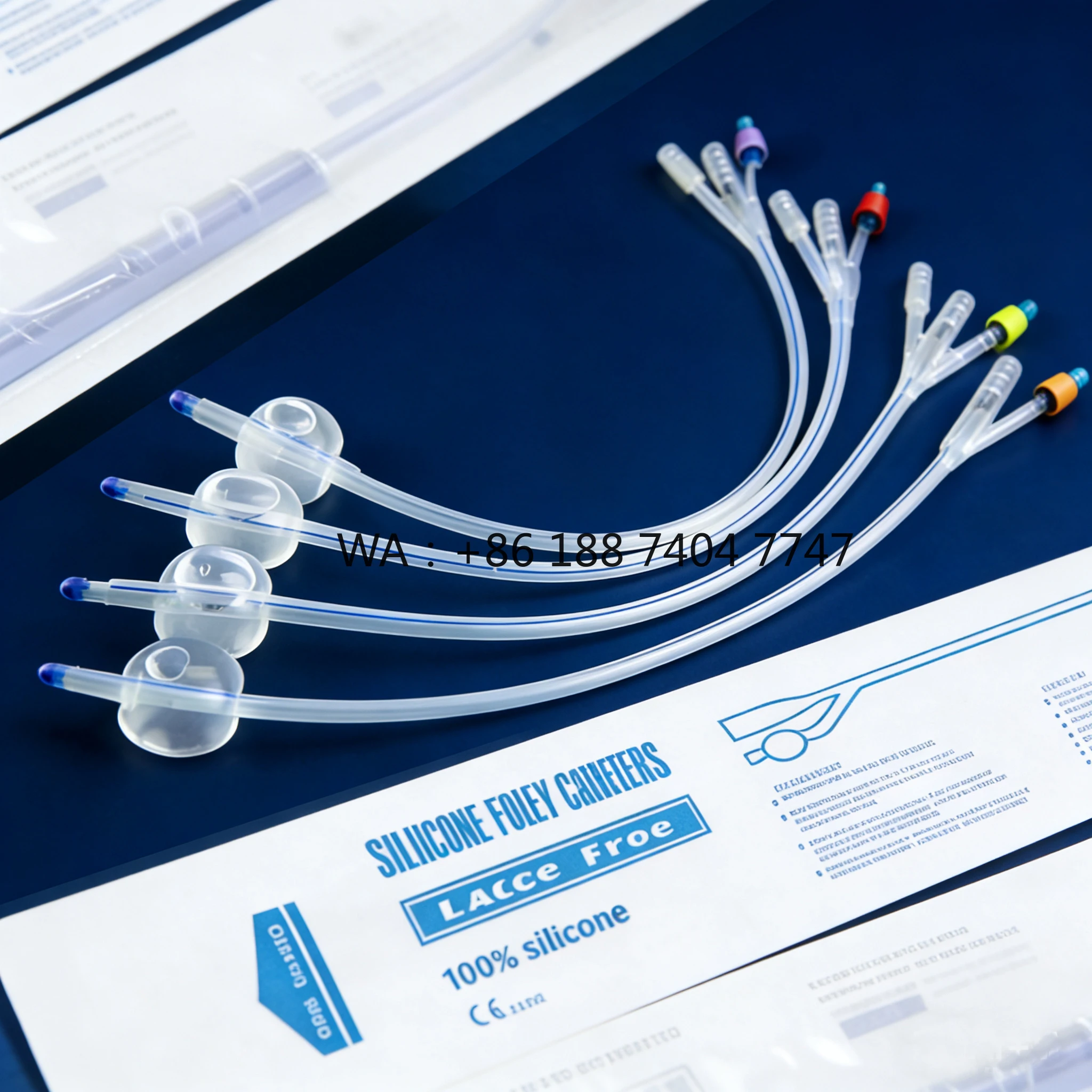 catheter-urinaire-veterinaire-en-silicone-sterile-pour-usage-veterinaire-prix-d'usine-double-soufflet-souple-a-2-voies