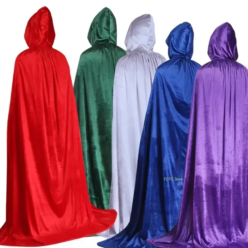 

Cosdea Costume Dress Coats 7 Colors Adult And Kids Halloween Velvet Cloak Cape Hooded Medieval Costume Witch Wicca Vampire Hello