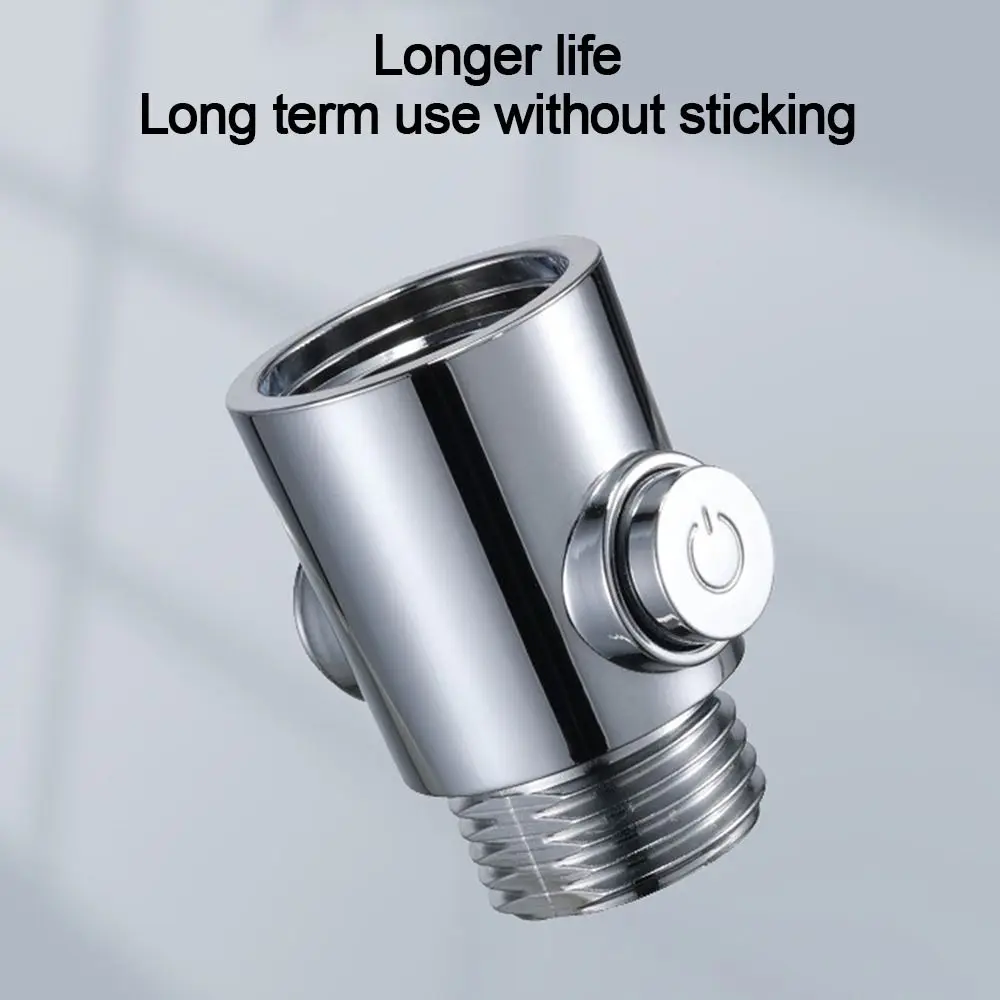 

Plastic Shower Head Arm Diverter One-Button Flow Limiter Sprayer Shut-Off Switch Water Pressure Control Water Stop Valve