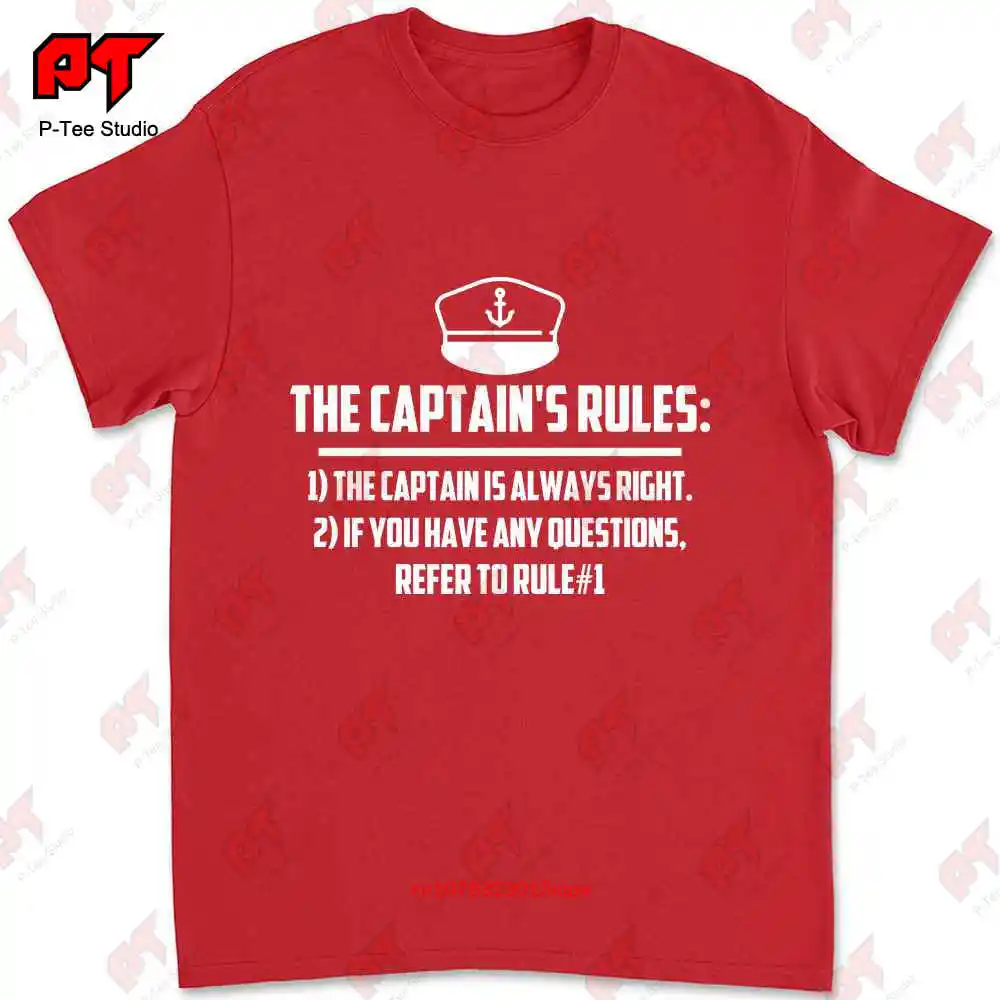 Captain Rules Boat Skipper Sail Yacht New S Funny Cotton Truck Driver T-shirt Tee XO73