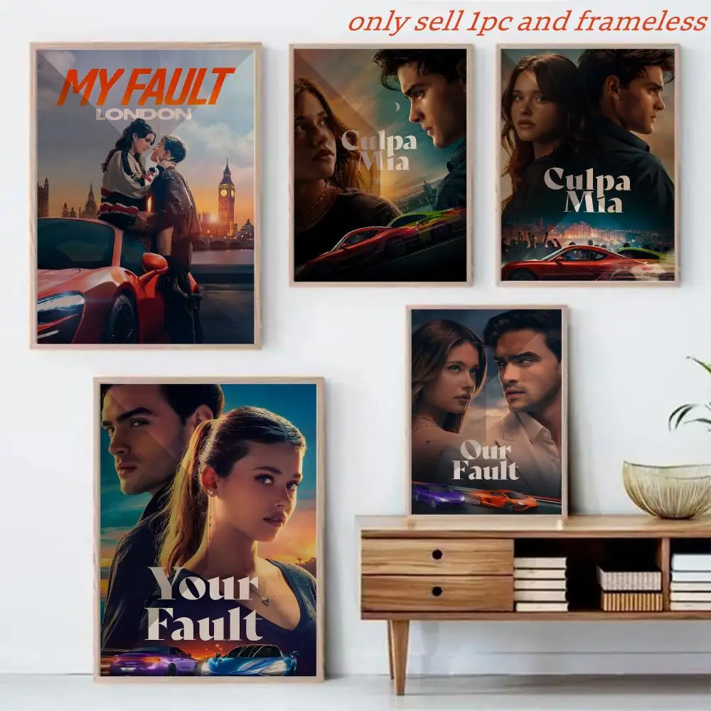 Painting Calligraphy Canvas Mural For Interior Walls Crease-Free Beautiful For Living Room Bedroom Classic Movie My F-Fault