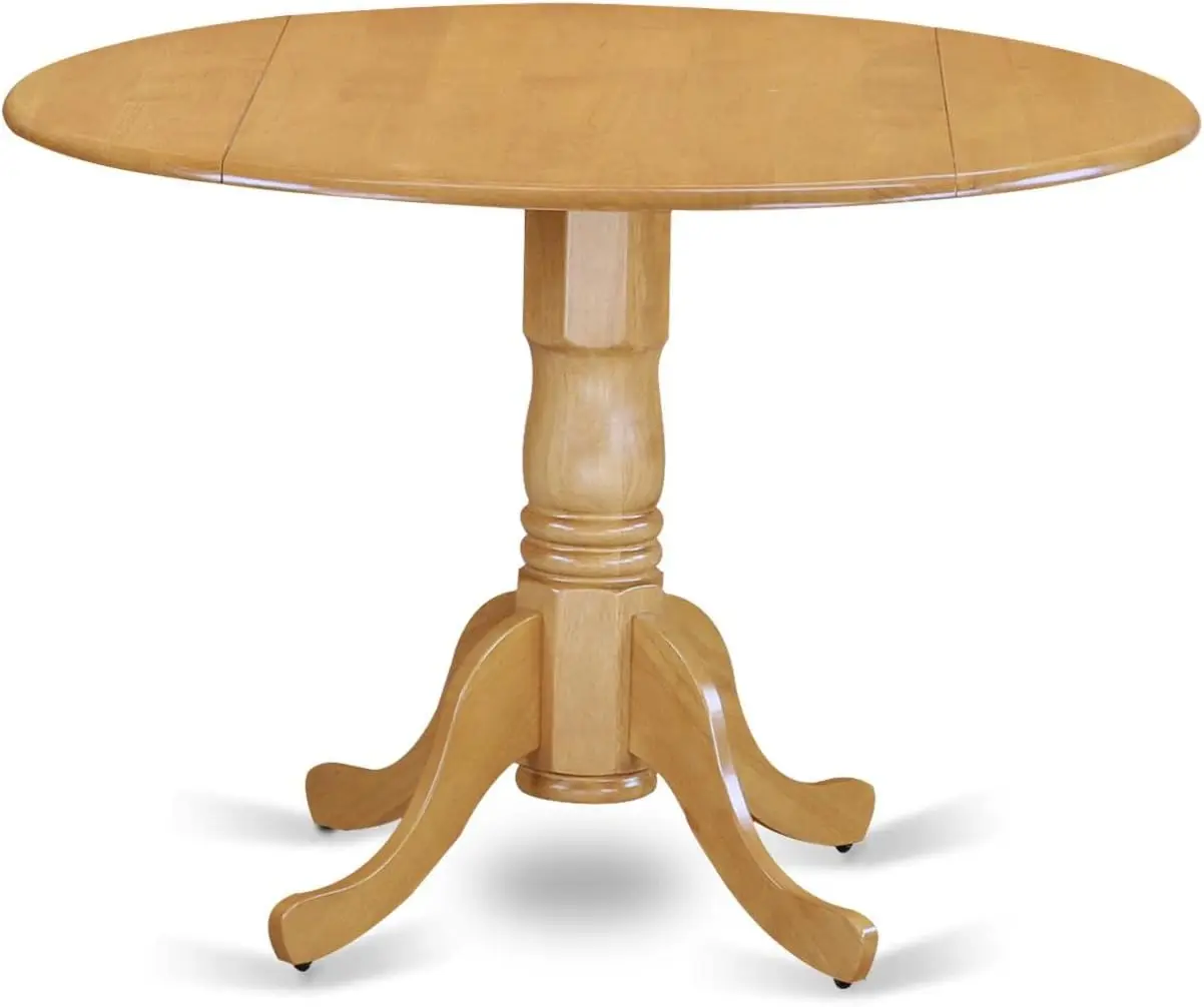 5-OAK-W Dublin 5 Piece Modern Set Includes a Round Wooden Table with  and 4 Dining Chairs, 42x42