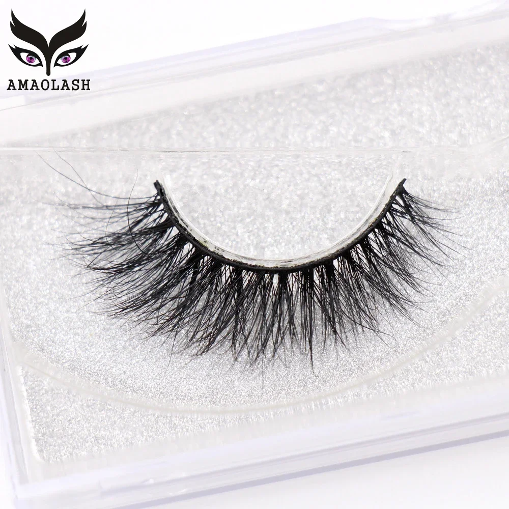 AMAOLASH 3D Mink Eyelashes Natural Long Mink Lashes Cross False Eyelashes Reusable Dramatic Eyelashes Makeup Eyelash Extension