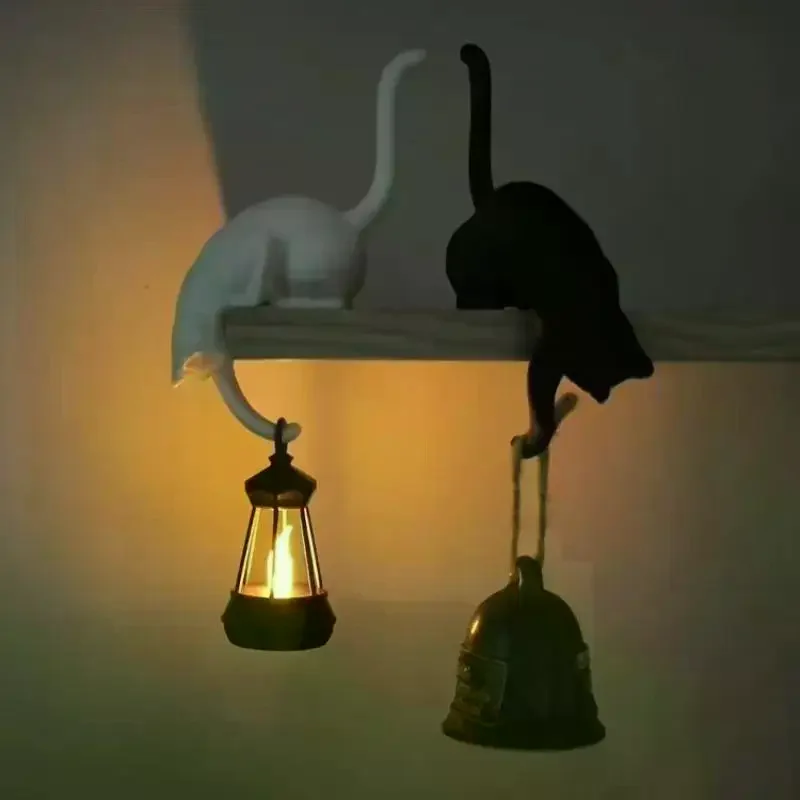Funny 3D Printed Cat Inverted Hanging Ornament Hook Cute Cat Figurine Hook For Pet Lover Keys Home Organization And Decor