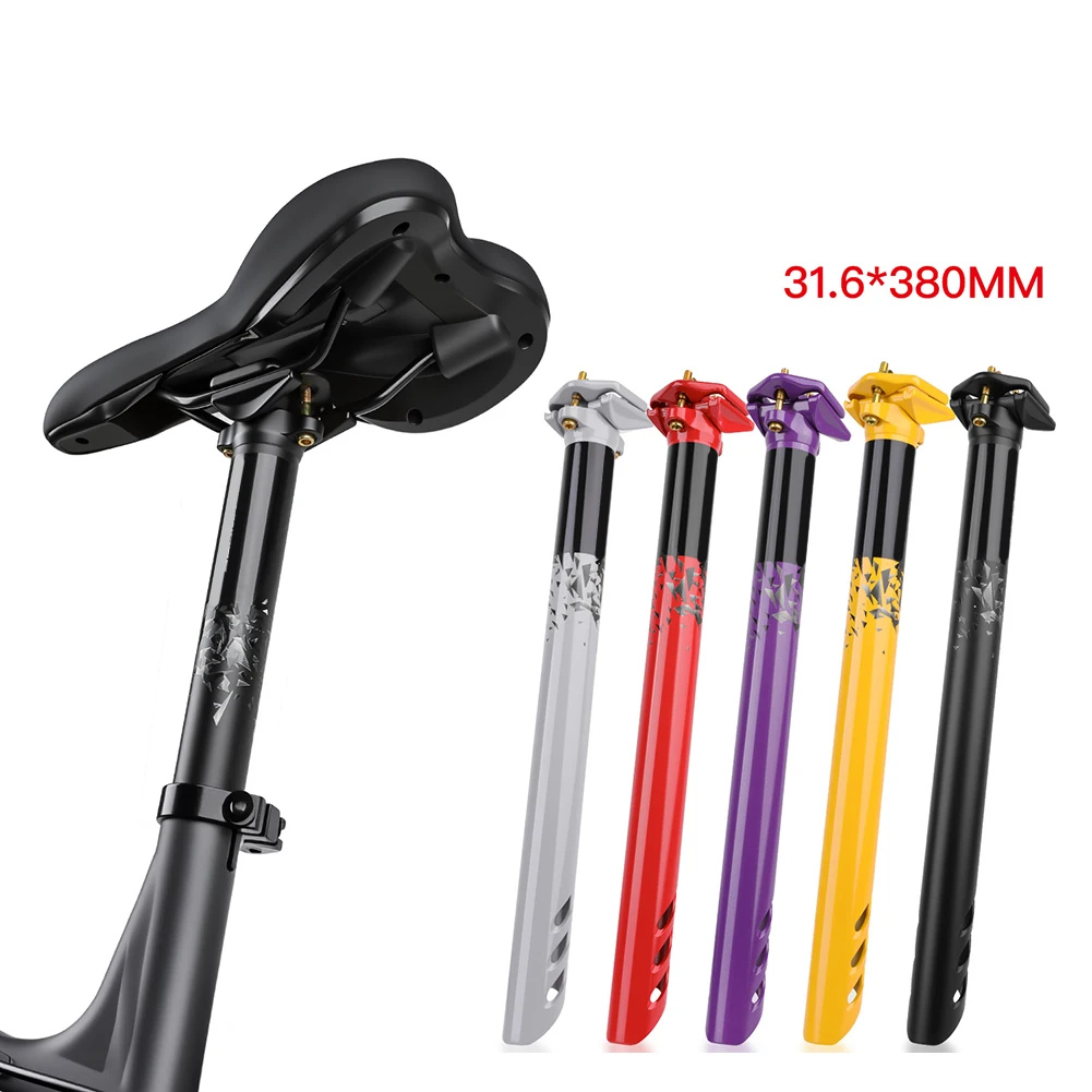 

31 6mm Bike Seatpost 380mm Length Aluminum Alloy with Dual Bolts and Rail Clamp Offering and Stable Saddle Positioning