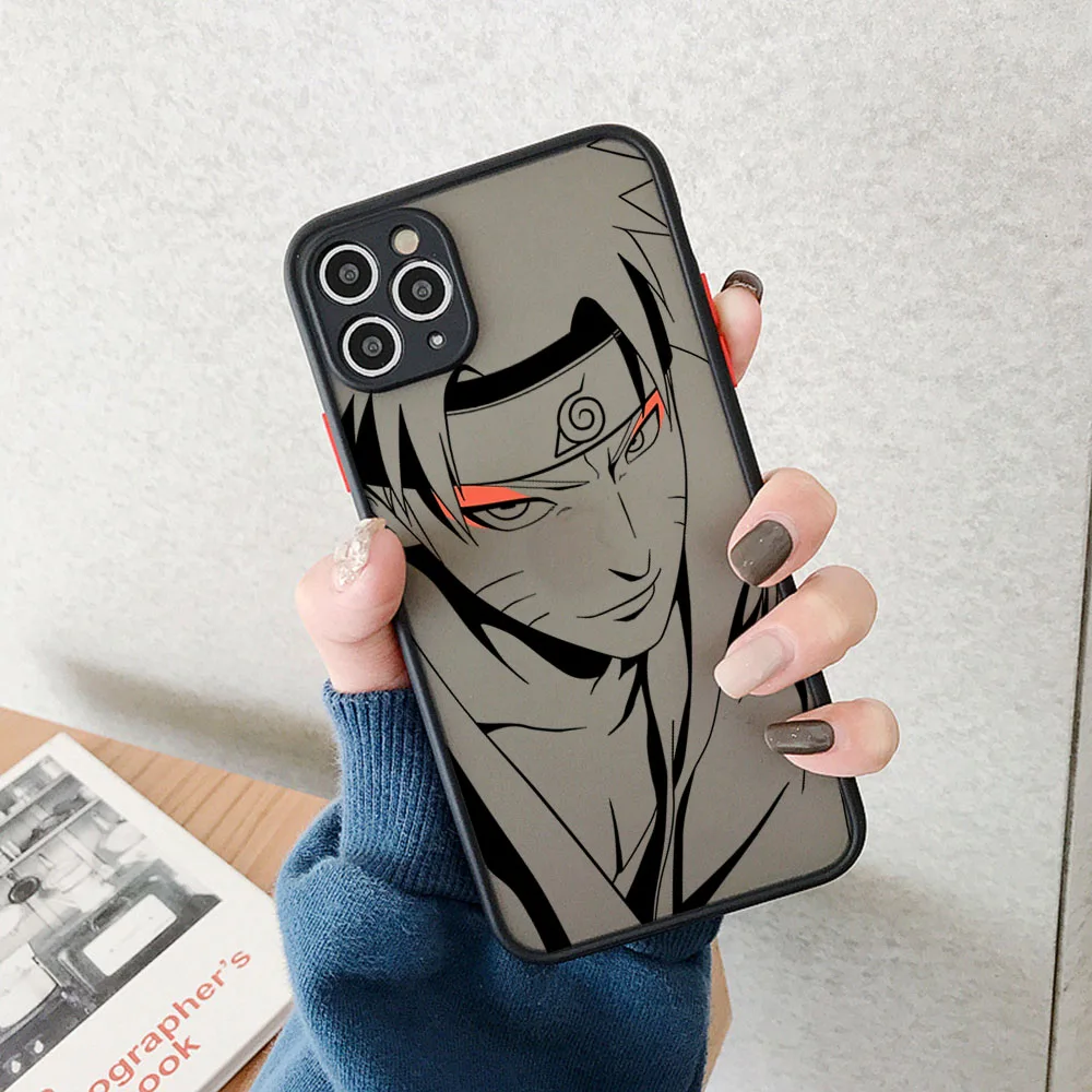 Phone Cases For iPhone 16 15 11 12 13 14 Pro Max X XR 7 8 Plus SE XS Mini Anime N-Narutos Kakashis Skin feel Translucent Cover