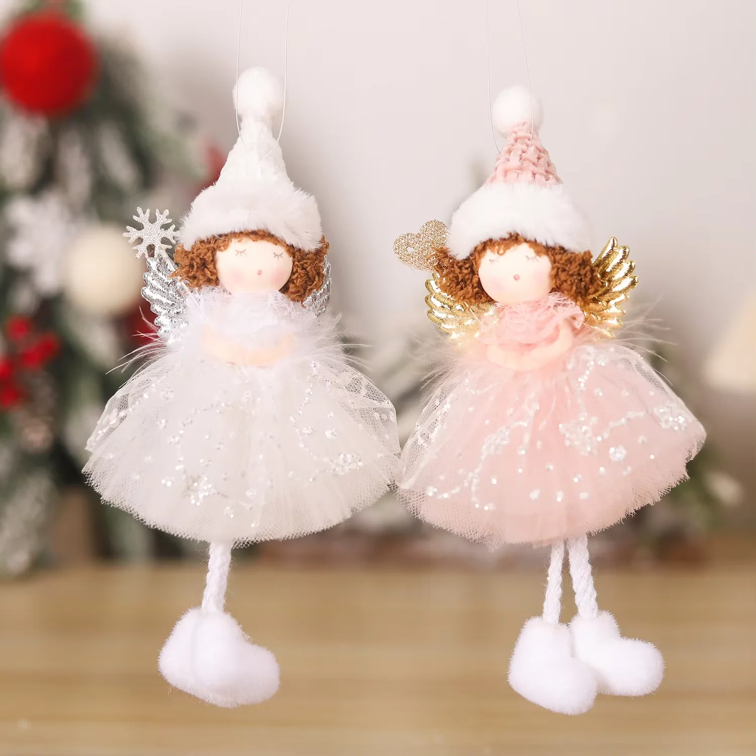 Cloth Angel Doll Pendant Cardinals Angels Memorial Hanging Ornament Christmas Pendant Christmas Tree Decoration Ornaments