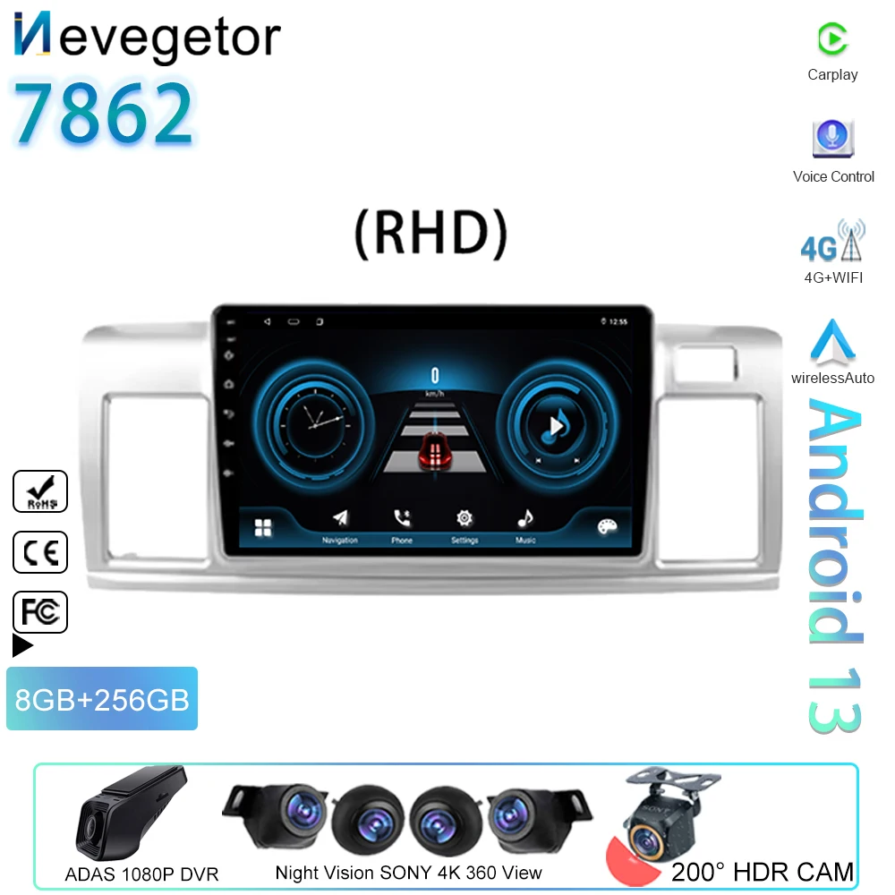 

GPS Navigation QLED Screen For Toyota Raum 2 Z20 2003 - 2011 Car Android Auto Radio Multimedia Player 5G WIFI BT DSP No 2din DVD