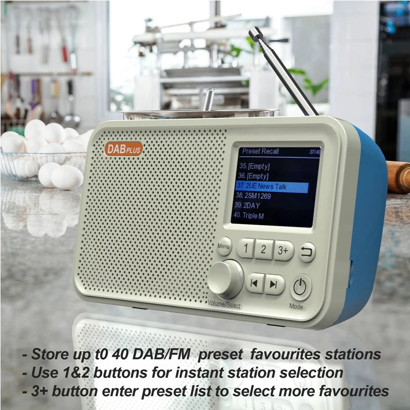 Portable DAB/DAB+ & FM Digital Radio With Bluetooth And TF Card Mp3 Play, 2.4 Inch Colour LCD Screen