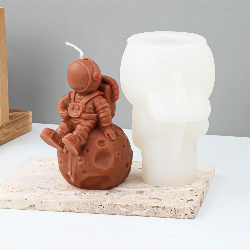 3d Astronaut Raummann Aroma therapie Silikon form Kerze machen Werkzeug Gipsform DIY Dekoration