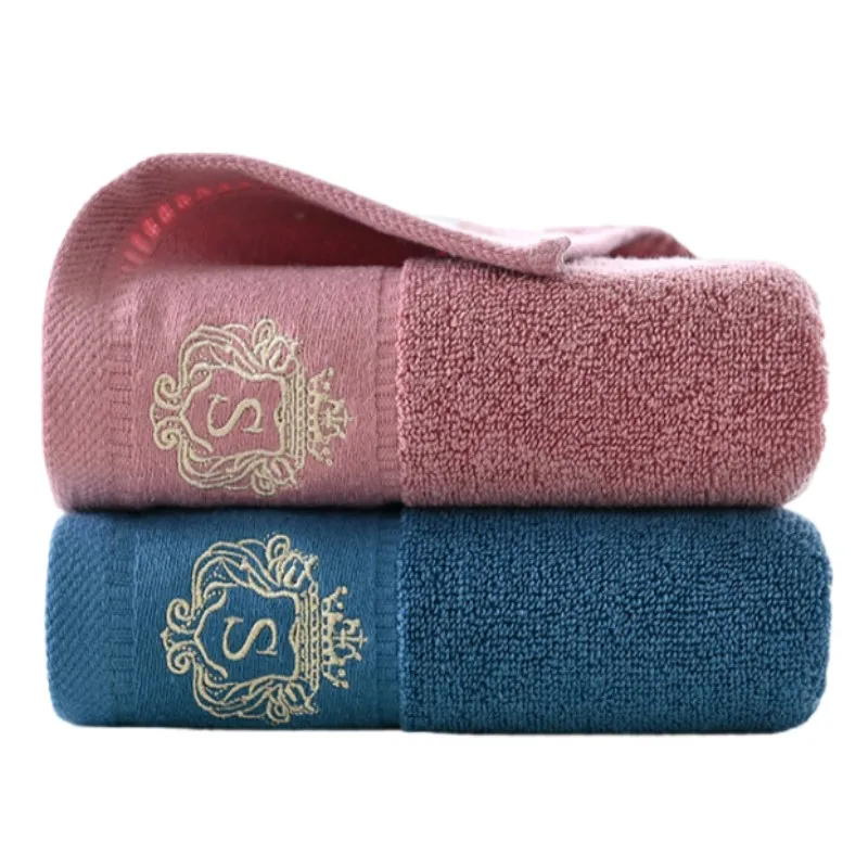 2pcs Mix Color Cotton Towels Set 34x74cm Face Hand Hair Washcloths & 70x140cm Big Bath Shower Towels for Home Hotel Gift