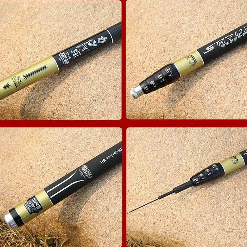 5.4M/6.3M/7.2M Adjust Position Super Light long Hard Carbon Fiber Hand Fishing Rod Telescopic Fishing Pole Stream Carp Rod