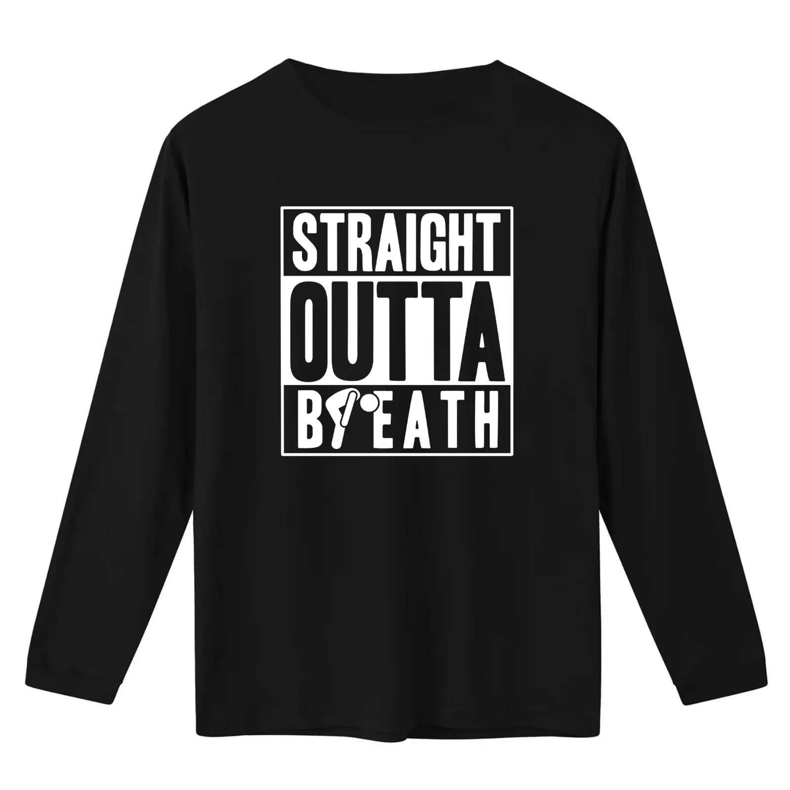 Straight Outta Breath T-Shirt Summer Casual Cotton Tee Oversized Streetwear Tops Vintage Graphic Print Unisex Men Women