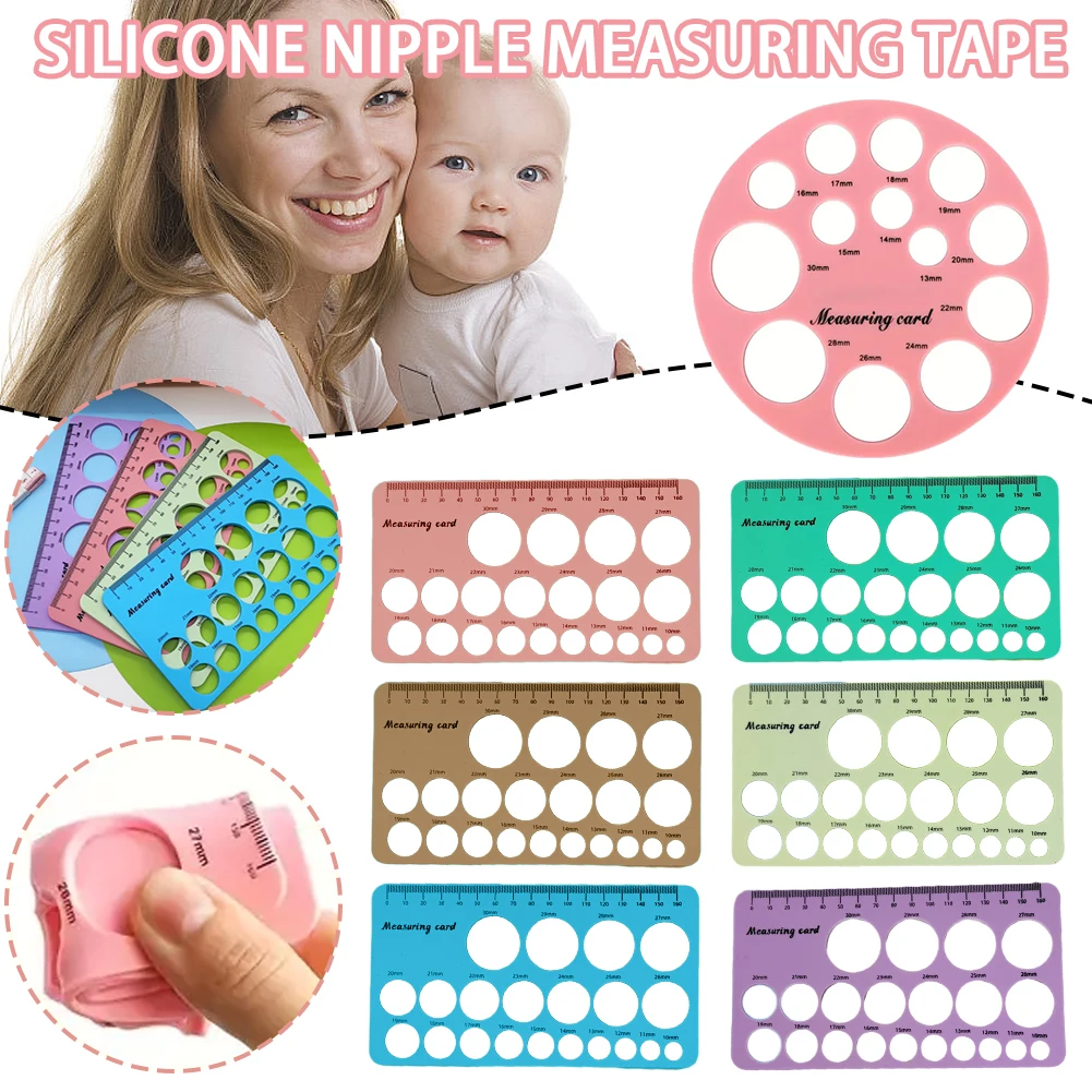 Silicone Double/Single Sides Nipple Measuring Ruler Tool Elastic Skin-friendly Breastpump Accessories for New Mother Baby