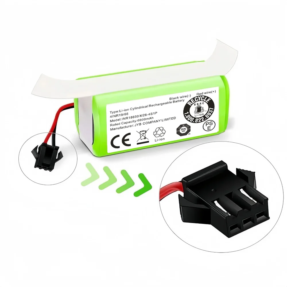 Batería de Repuesto de 14.4V 6800mAh para Aspiradoras CECOTEC CONGA 950 990 999 1190 1091 1099 1790 1990 2290 5290