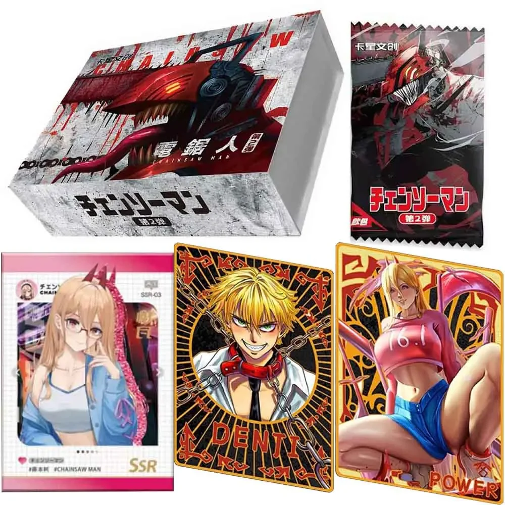 

The New Chainsaw Man Cards Hell Hero Card Rare Metal Cards Fold Card Animation Collection Card Children Toys Gifts