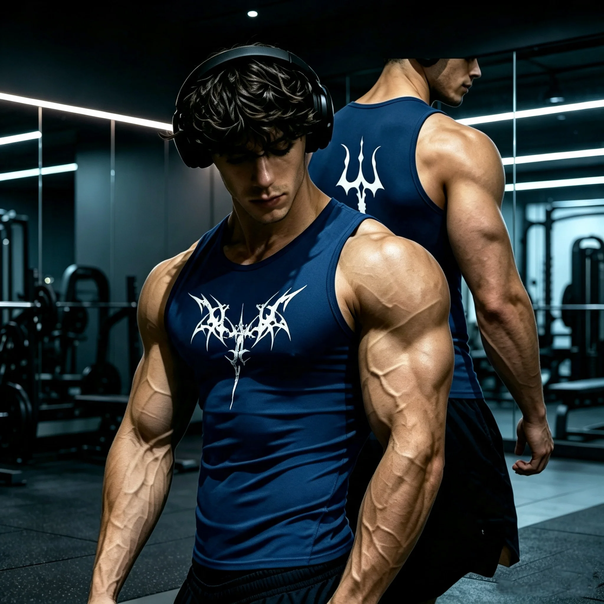 Summer Gothic Thorn Tribal Print Gym Tank Top Slim Fit Quick Dry Sleeveless Fitness Shirt Streetwear Bodybuilding Sport clothes