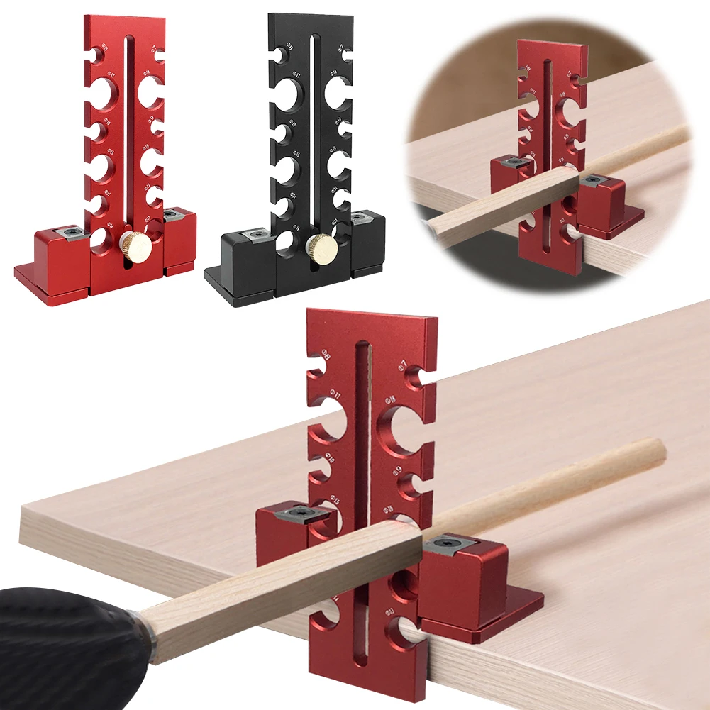 Adjustable Dowel Maker Jig with Double-edged Carbide Cutting Blades for Woodworking Projects and Electric Drill Use