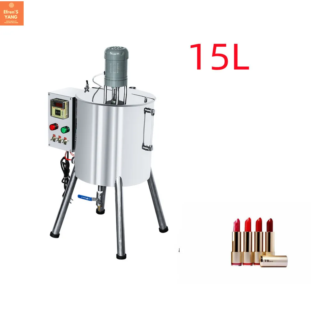 15L Manual Lip Gloss Lipctick Filler Crayon Heating Mixing Tank Hot Chocolates Crayon Handmade Soap Cosmetics Filling Machine