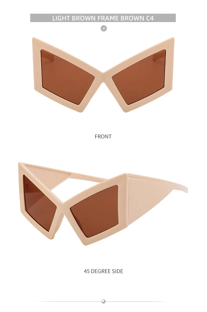 Übergroße Cat-Eye-Sonnenbrille für Damen 2026 Luxusmarken-Designer Großer Rahmen Vintage-Brillen Y2K Punk Sonnenbrillen für Frauen UV400 – Detail 14