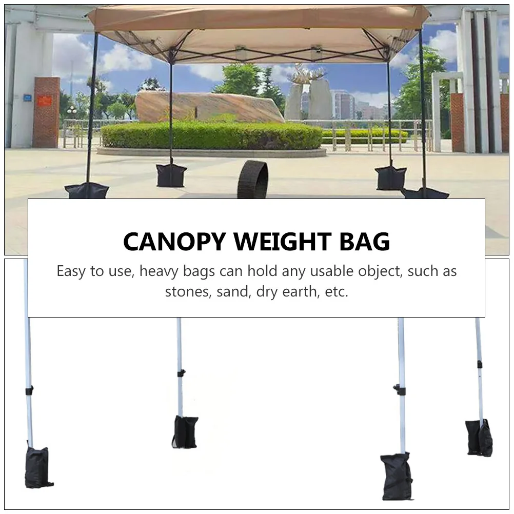 4 قطعة خيمة سوداء في الهواء الطلق الرمل يندبروف أكياس الوزن الثقيلة المظلة الثابتة الرمل للتخييم نزهة السوق أحداث الشاطئ #2