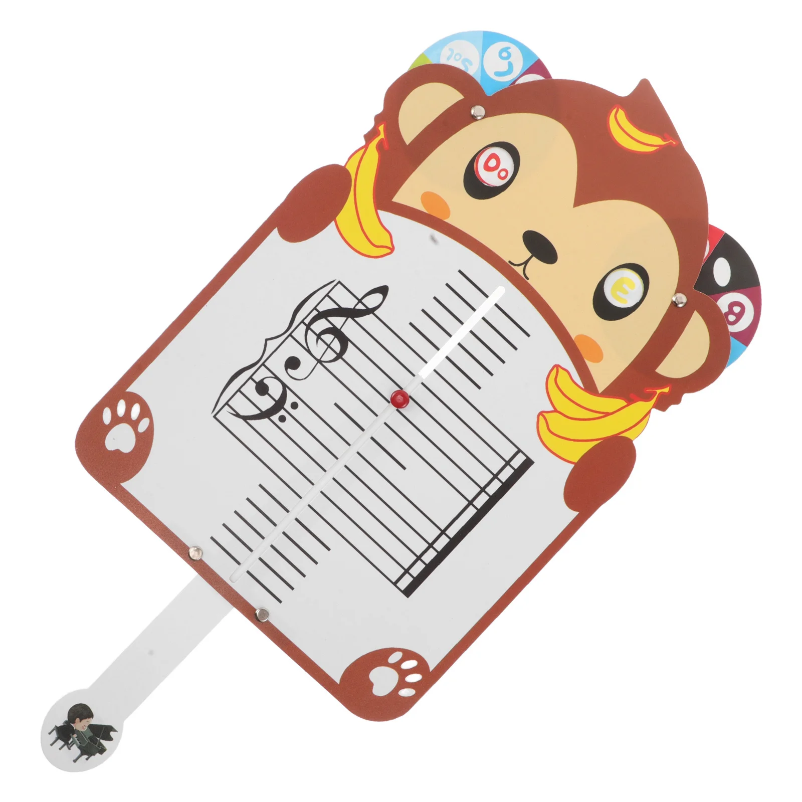 

Music Education Note Card with Cute Monkey Design Portable Music Staff Whiteboard for Beginner Piano Learning Tool