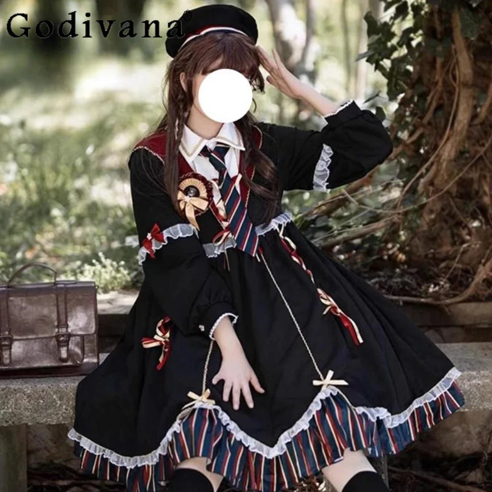 

Autumn/Winter Lolita Dress Witch COS Uniform Magic Girl Princess Uniform Black Party Dress