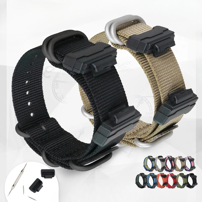 For Casio GA900g-shock Black Gold Replacement Original Gmas120 Nylon Canvas Waterproof Sweat-Proof Accessories Ga100 Watch Strap