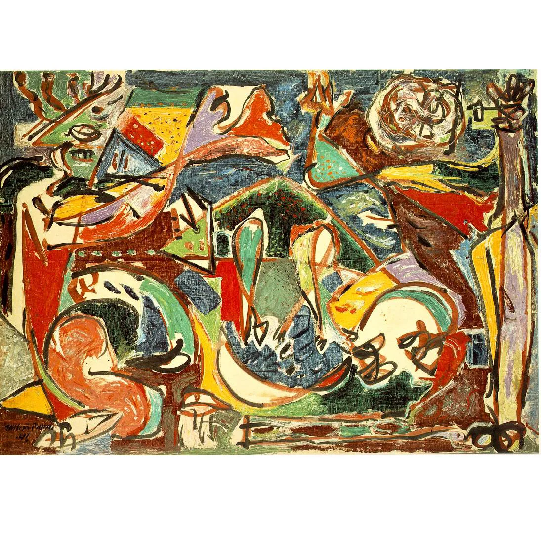 The key by Jackson Pollock Hand painted famous painting reproduction  Modern home decor Large wall art canvas Free shipping