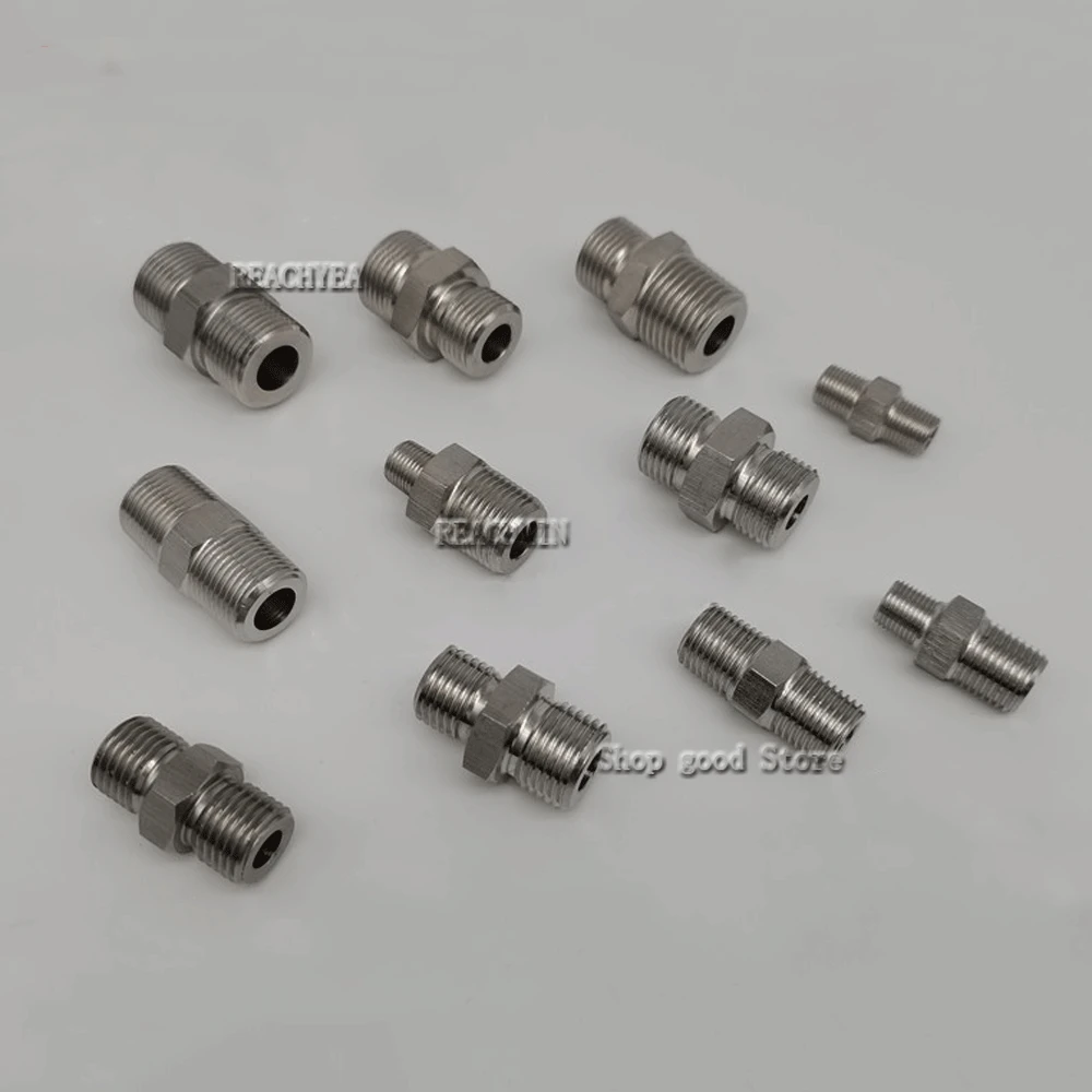 

1/8" 1/4" 3/8" 1/2" BSPT To M8 10 12 14 16 18 20 22 24 26 Metric Male Hex Nipple 304 Stainless Steel Pipe Fitting Connector