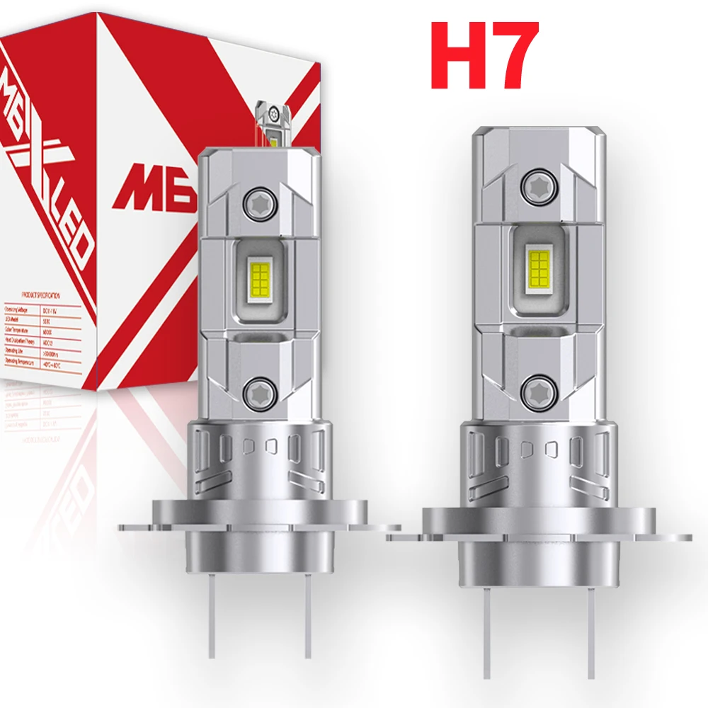 2pcs High Power H7 LED Headlight Bulbs Super Bright Powerful No Adapter Required Car Turbo Diode White Moto Fog Lamp 12v 55W H18